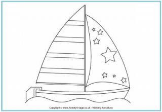 Sailing Boat Colouring Page