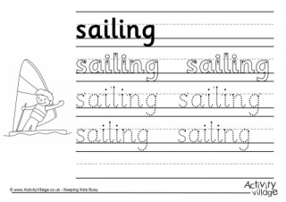 Sailing Handwriting Worksheet