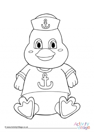Sailor Duck Toy Colouring Page