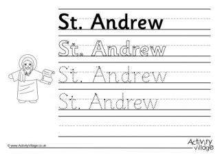 Saint Andrew Handwriting Worksheet