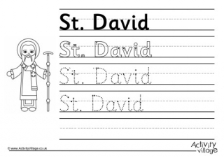 Saint David Handwriting Worksheet