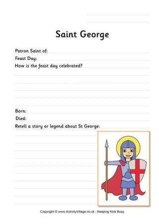 Saint George worksheet