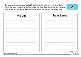 Saint Lucia Compare And Contrast Worksheet