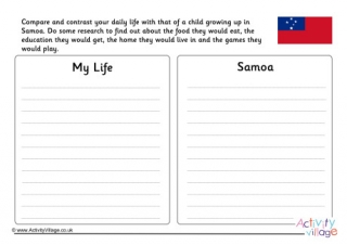 Samoa Compare And Contrast Worksheet