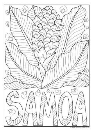 Samoa National Flower Colouring Page