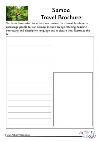 Samoa Travel Brochure Worksheet