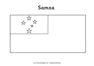 Samoa Flag Colouring Page