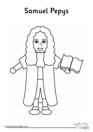 Samuel Pepys Colouring Page