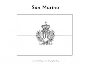 San Marino Flag Colouring Page