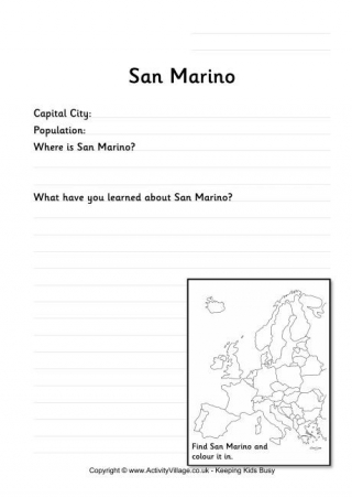 San Marino Worksheet