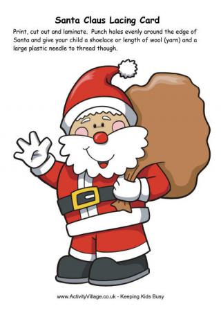 Santa Claus lacing card