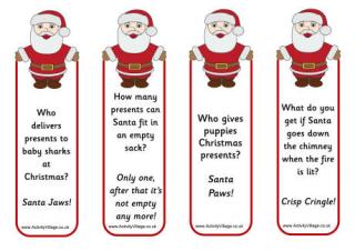 Santa Jokes Bookmarks