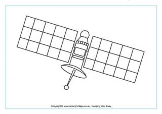 Satellite Colouring Page