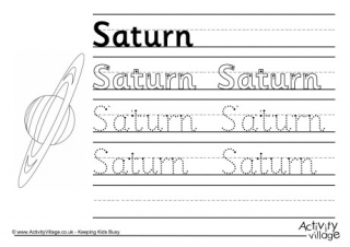 Saturn Handwriting Worksheet