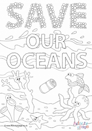 Save Our Oceans Colouring Page