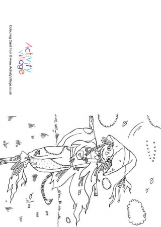 Scarecrow Colouring Card