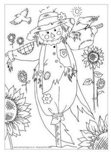 Scarecrow Colouring Pages