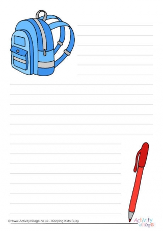 School Bag Writing Paper