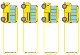 School Bus Bookmarks - Blank