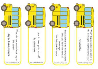 School Bus Bookmarks - Jokes