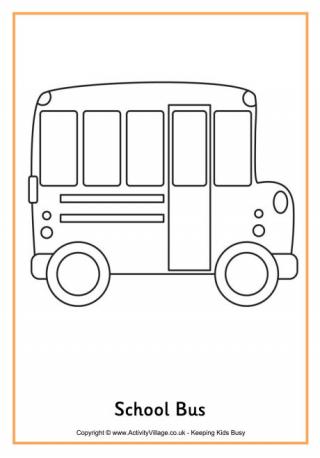 School Bus Colouring Page 2