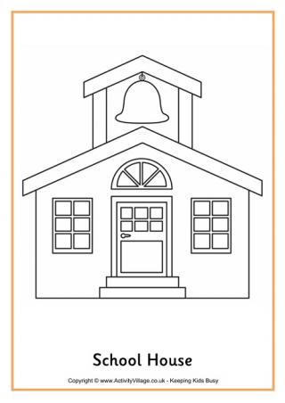 School House Colouring Page 2