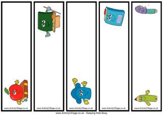 School Items Bookmarks