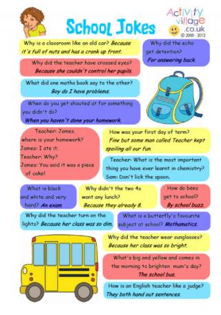 School Jokes Printable