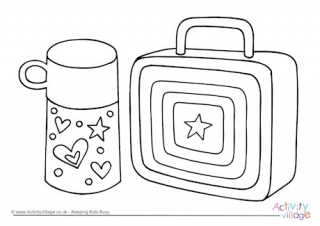 School Lunch Colouring Page