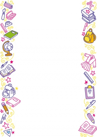 School Scribbles Border Scrapbook Paper