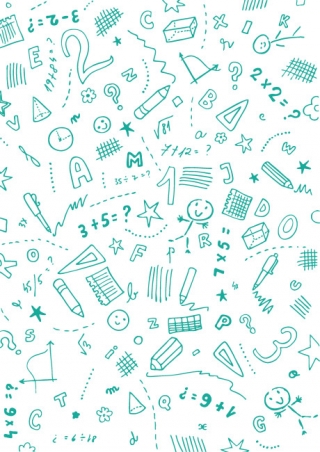 School Scribbles Scrapbook Paper - Green