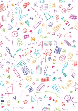 School Scribbles Scrapbook Paper - Multicolour