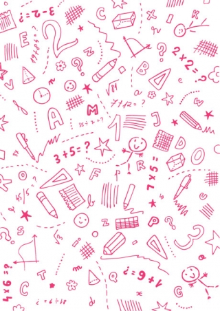 School Scribbles Scrapbook Paper - Pink