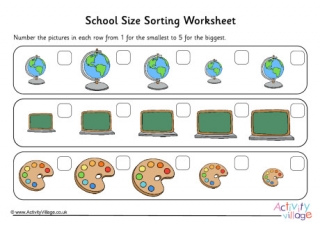 School Size Sorting Worksheet