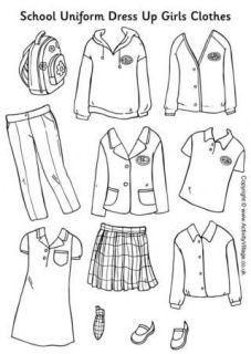 School Uniform Paper Dolls