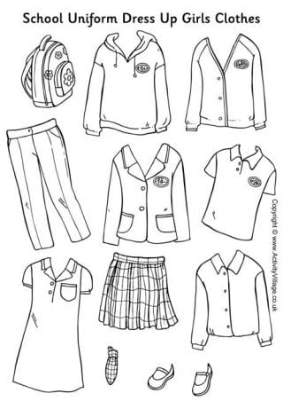 Download Free Printable School Uniform Paper Dolls