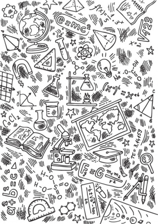 School Whiteboard Scrapbook Paper 