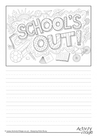 School's Out Story Paper
