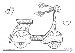 Scooter Colouring Page