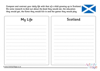 Scotland Compare And Contrast Worksheet