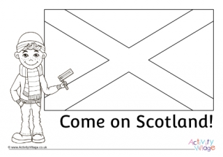 Scotland Supporter Colouring Page 1