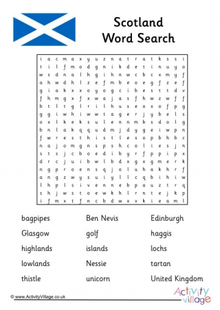 Scotland Word Search