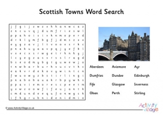Scottish Towns Word Search