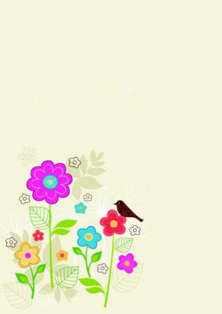 Scrapbook Paper - Flowers and Bird