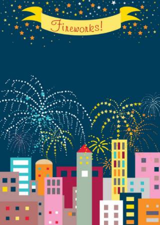 Scrapbook paper - Night Sky Fireworks