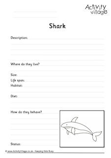 Sea Creature Fact Finding Worksheets