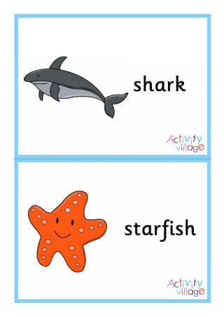 Sea Creature Flashcards - Large