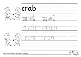 Sea Creature Handwriting Worksheets