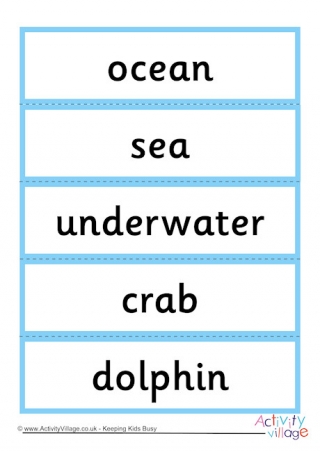 Sea Creature Word Cards