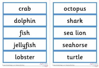 Sea Creatures Word Cards